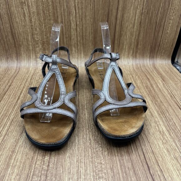 NAOT  Sz 10 (41)  Leather Dorith Metallic Strappy Comfort Walking Sandals - Picture 2 of 7
